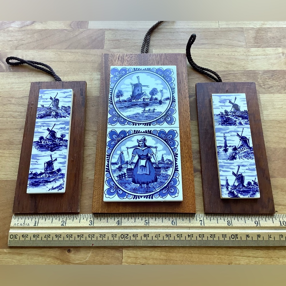 Three Delft Blue Tiles